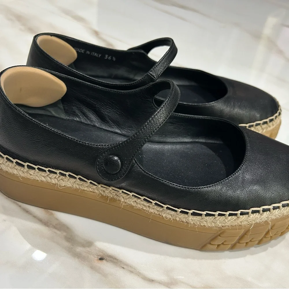 Prada Black Leather Mary Jane Flats - Picture 2 of 5